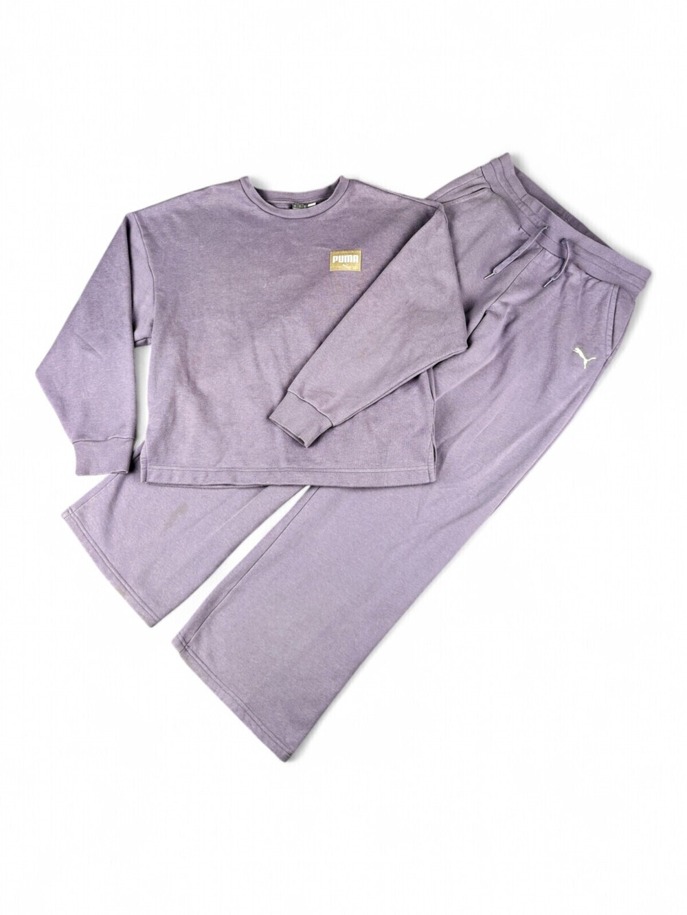 Puma Women's Lavender Crewneck Sweatshirt & Sweatpants Set M